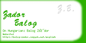 zador balog business card